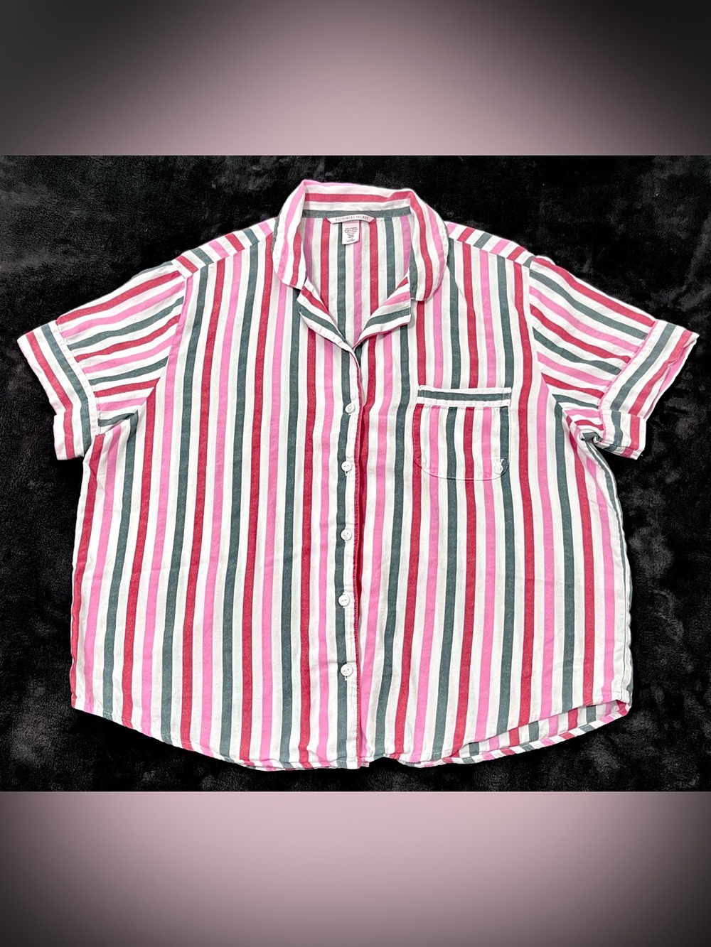 Victoria's Secret Pink Stripe Flannel Pajama Shorts Set Size L - Picture 4 of 9